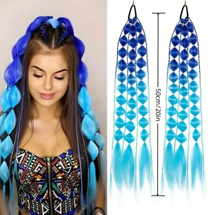 Extensions de cheveux colorées de 20 pouces