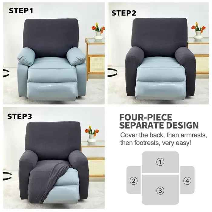 Housses de chaise inclinable extensibles 4 pièces