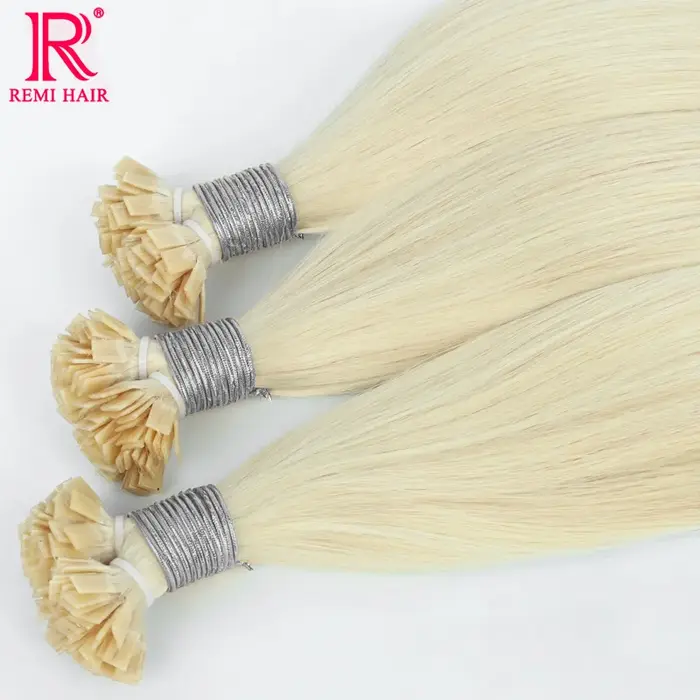 Extensions de cheveux à pointe plate en kératine
