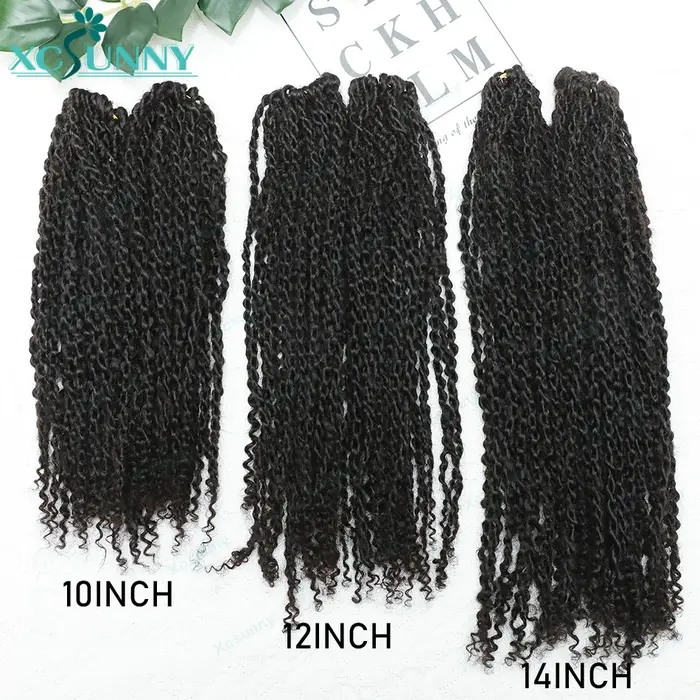 Mini torsion cheveux humains Crochet Extensions court