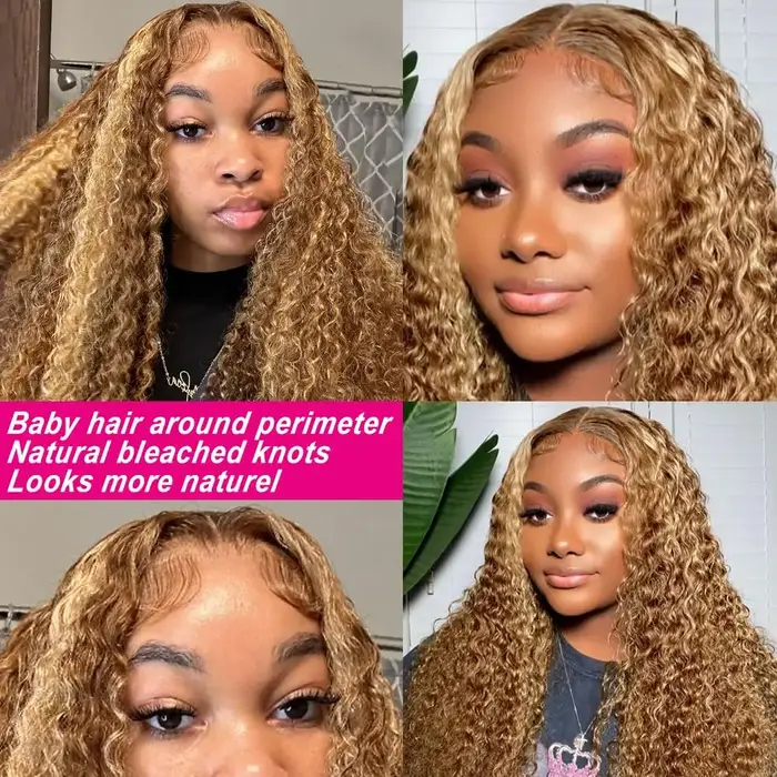Perruque Lace Frontal Wig naturelle ondulée sans colle