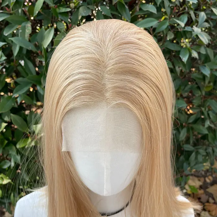 Perruque Lace Front Synthétique Blonde à Reflets Mixtes pour Femme