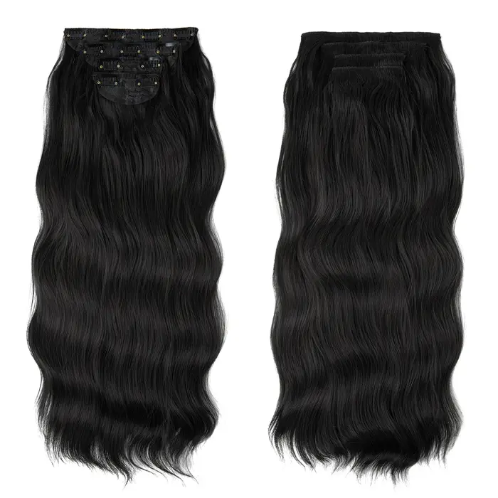 SARLA 22 pouces pince synthétique dans les Extensions de cheveux 4 pièces/ensemble postiche longue o