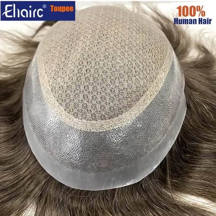 Australie Double couches hommes perruque respirant mâle cheveux prothèse dentelle PU cheveux, homme 