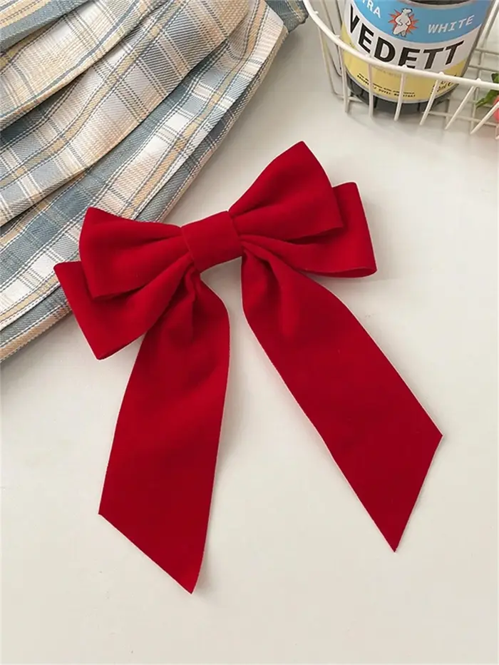 1 pince à cheveux pour femmes automne-hiver vintage velours arc dos