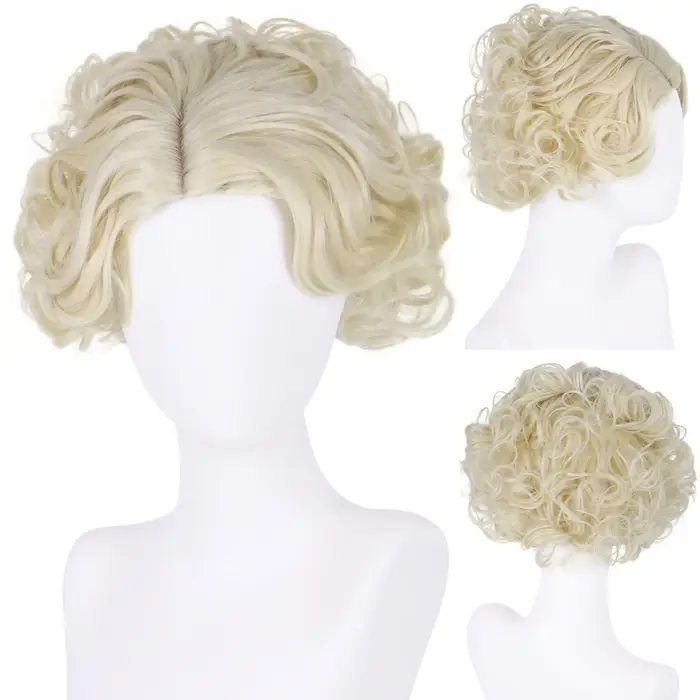 Perruque synthétique courte blonde classique pour femme
