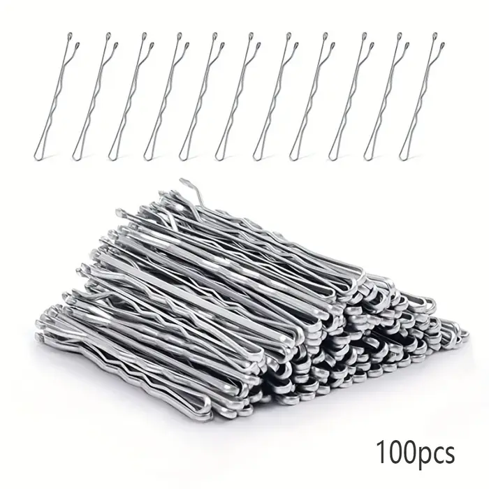Lot de 100 pinces à cheveux en métal ondulé