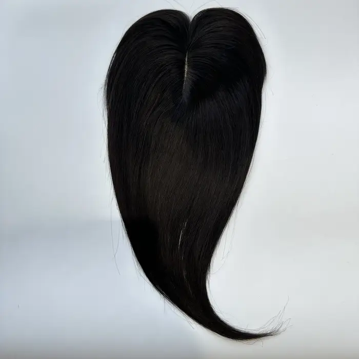 Postiche pour femmes, cheveux humains, avec Base en dentelle et frange, partie centrale |   7x10 12x