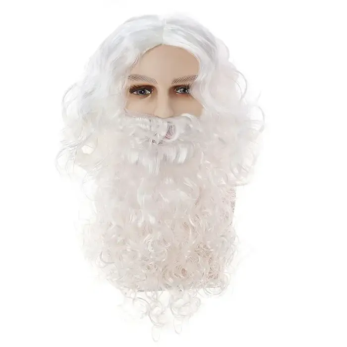 Perruque et barbe de Père Noël 2026 – Ensemble complet