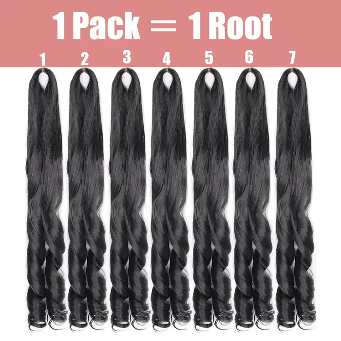 Cheveux tressés bouclés français 12/16/24 pouces