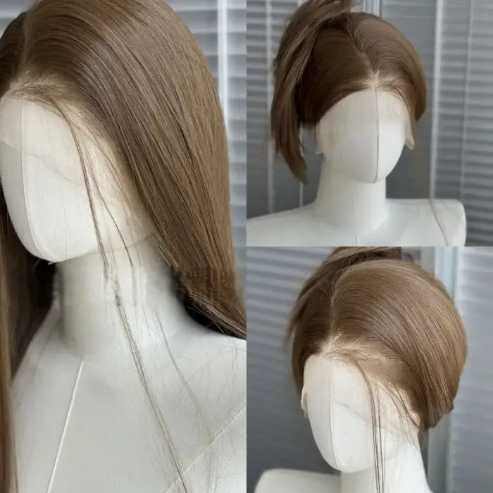 Perruque Lace Front Wig synthétique marron 26 pouces
