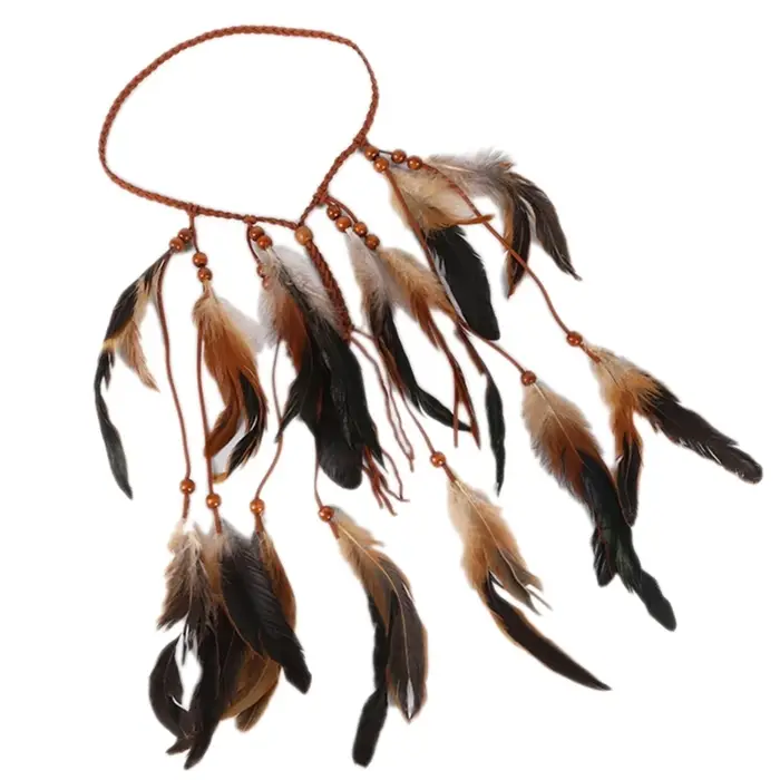 Peigne à cheveux en plumes colorées pour femmes