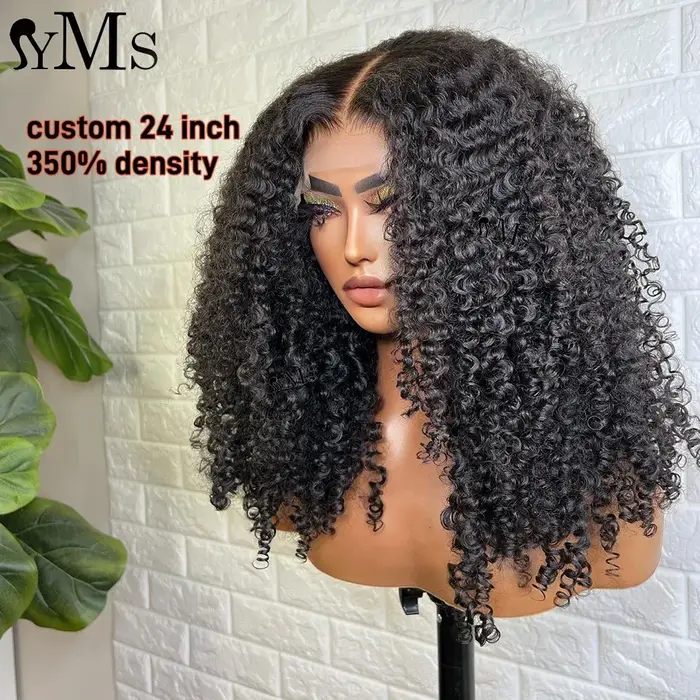 Elite-Perruque Lace Front Wig naturelle crépue bouclée pour femme, cheveux vierges, 13x6, pre-plucke
