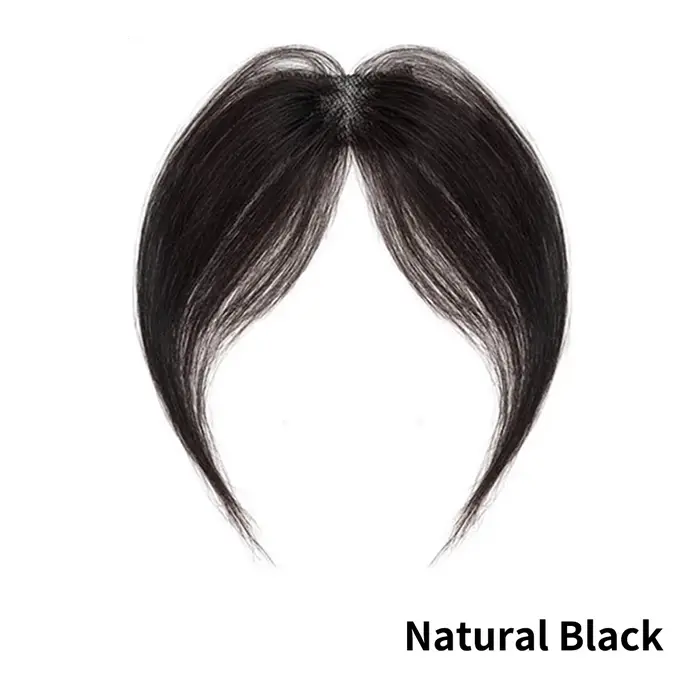 Extensions de cheveux naturels à clipser pour femmes, mini-frange droite Remy, légère, noire naturel