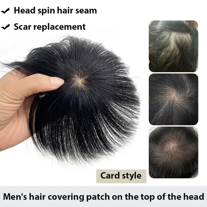 Frange à clipser pour hommes en cheveux naturels