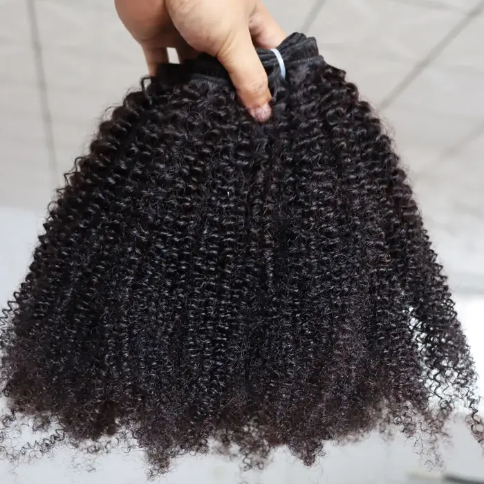 Afro crépus bouclés trame 100% Extensions de cheveux humains 3B 3C naturel noir boucles vierge Remy 