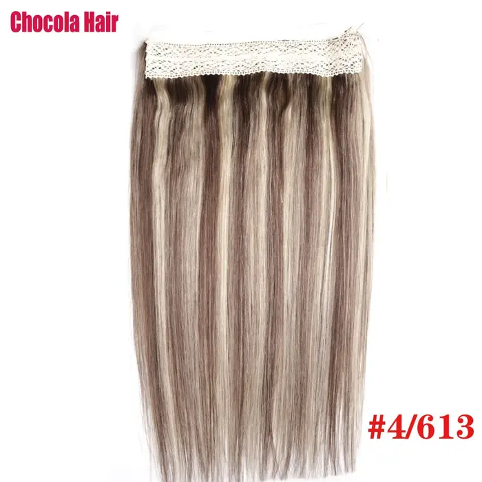 Halo Hair-Extensions de cheveux humains, postiche droite naturelle, fil de cheveux, ligne de poisson