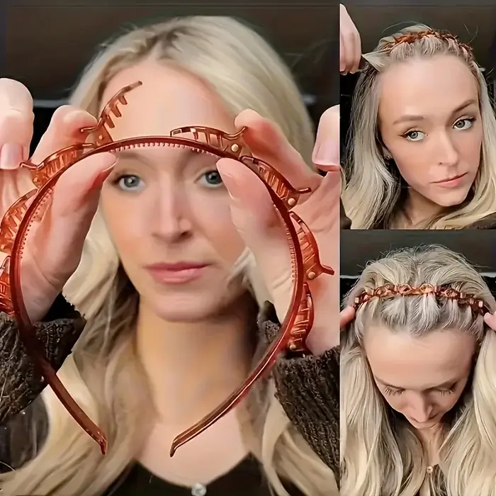 Lot de 2 pinces à cheveux rétro tressées