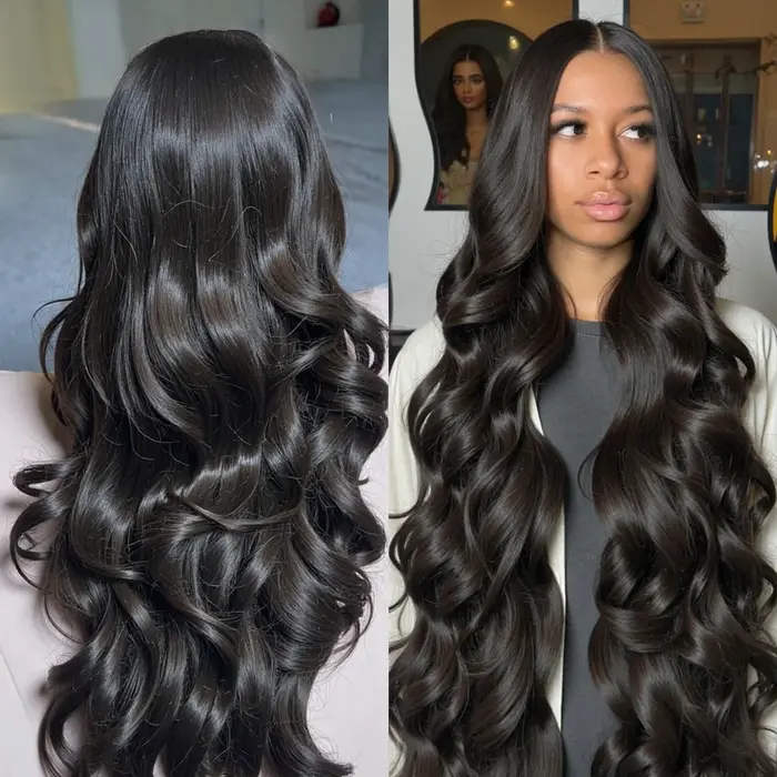 Perruques de cheveux humains brésiliens 220 Density Body Water Wave 13x6 HD Lace Frontal, 30-40 pouc