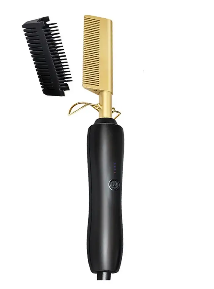 Peigne chaud lisseur de cheveux électrique peigne chaud brosse fer plat peigne chauffant électrique 