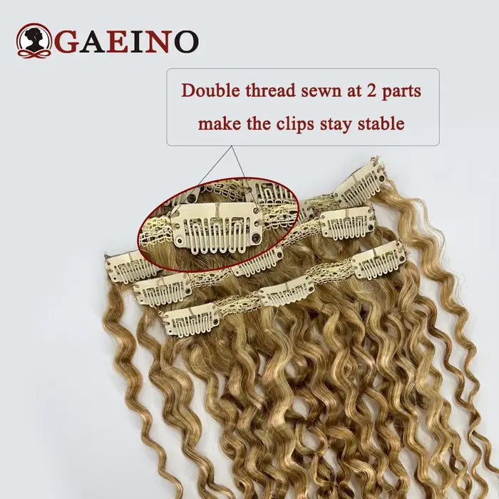 Extensions de cheveux humains crépus bouclés à clips
