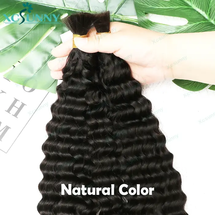 Boho tresses Extensions de cheveux humains paquets en vrac cheveux humains pour tressage bouclés lâc