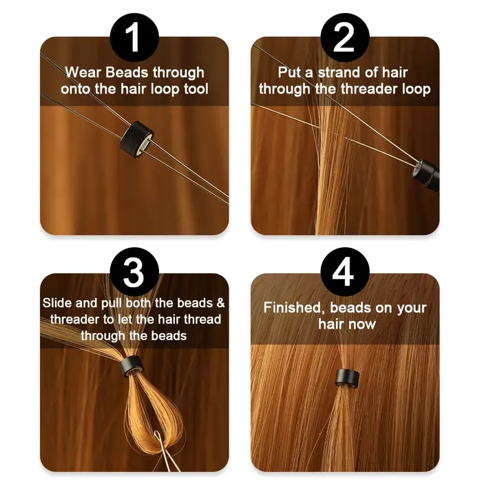 Outil de boucle d'extension de cheveux avec 4 fils de fer supplémentaires