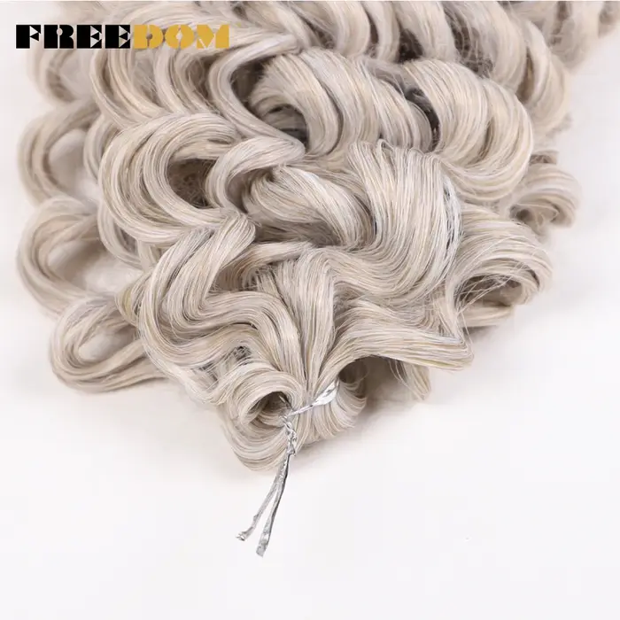 EDOM-Tresses synthétiques Deep Wavy Twist Crochet Hair, Afro Curly Hair, Ombre Brown, 12 Amaran Braiding Extension