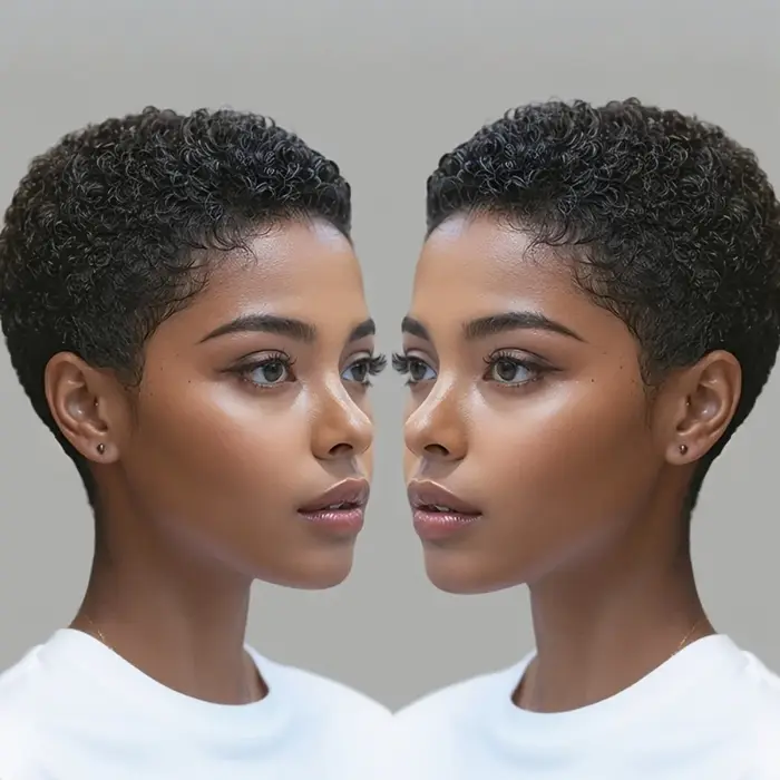 Perruque brésilienne Afro crépue bouclée, cheveux humains courts, coupe Pixie, entièrement faite à l