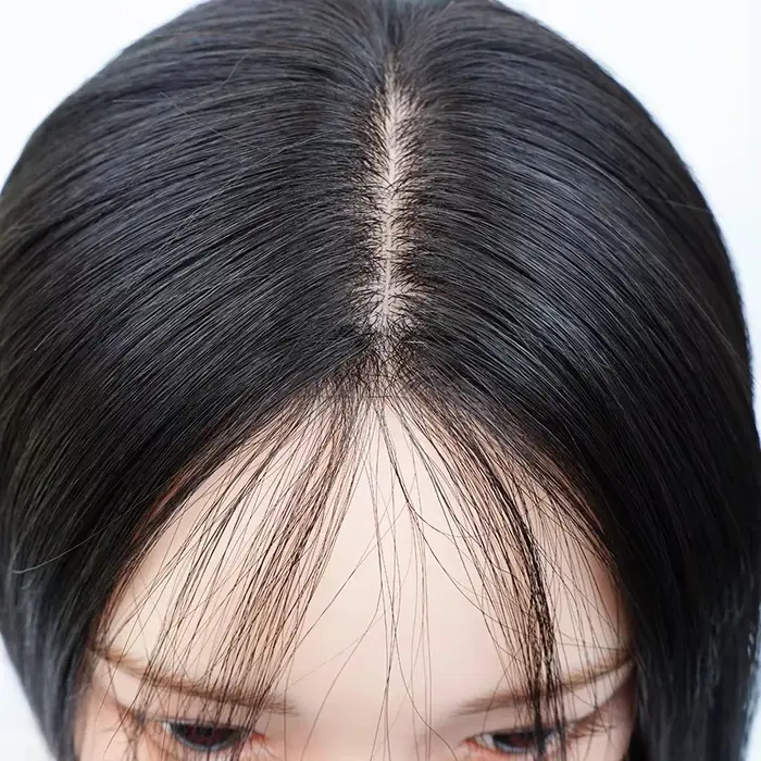 Perruques lisses et soyeuses à base de soie pour femmes, 100% cheveux humains brésiliens, densité 18
