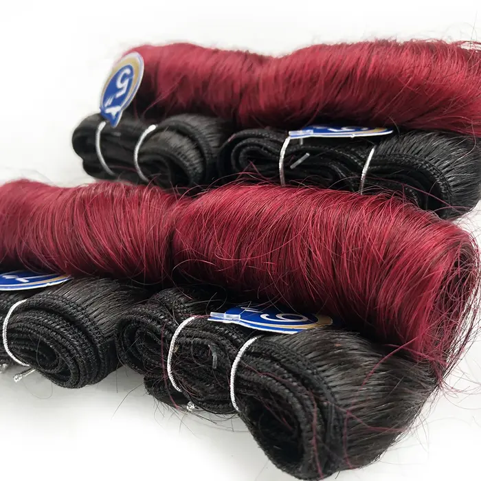 Tissage en lot brésilien Remy 100% naturel bouclé