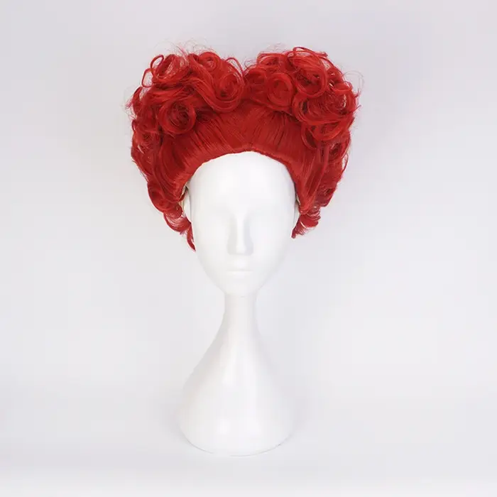 Perruque de Cosplay reine rouge Alice au pays des merveilles pour Halloween