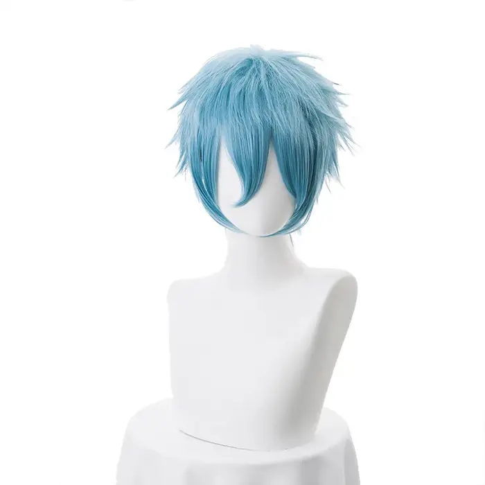 Anime My Academia Boku no Hiro Akademia Shigaraki Tomura perruques courtes gris bleu mixte bouclés C