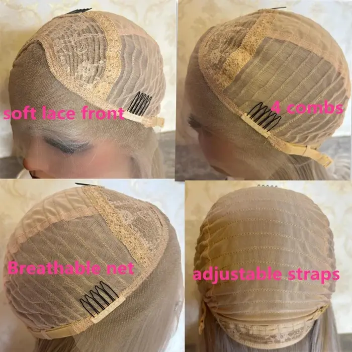 Perruque Lace Front Wig synthétique transparente Invisible