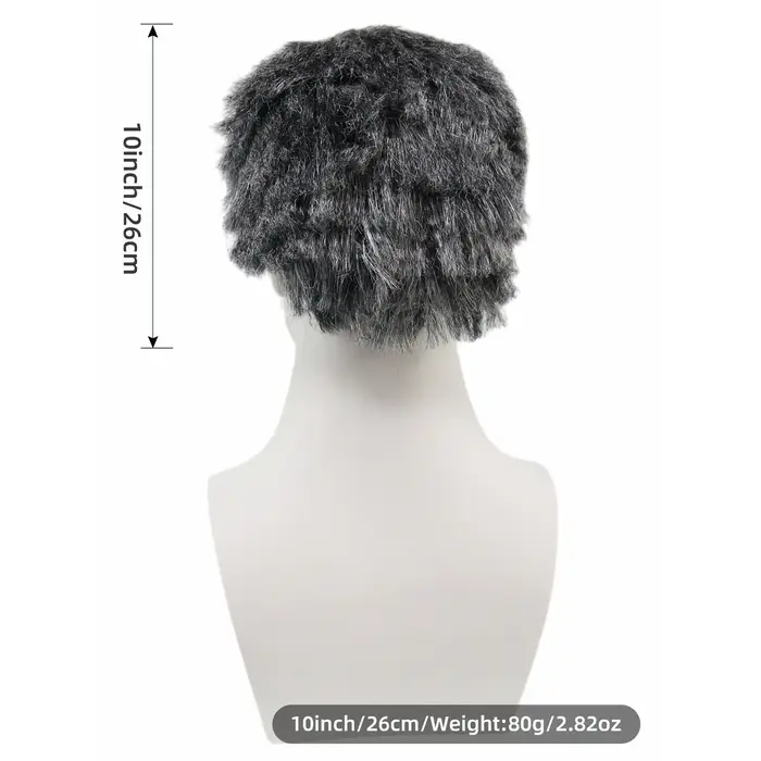 Perruque synthétique grise pour hommes âgés