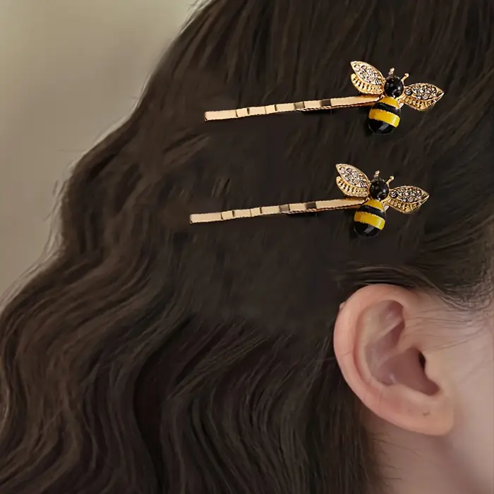 Ensemble de 4 pinces à cheveux abeille mignonnes et élégantes