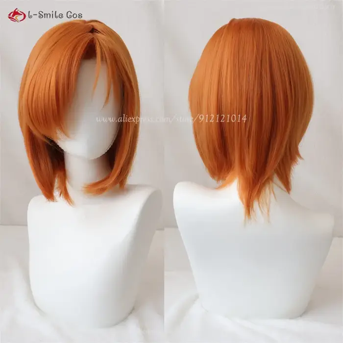 Ryugu Rena Cosplay perruque 35 cm Orange marron perruques