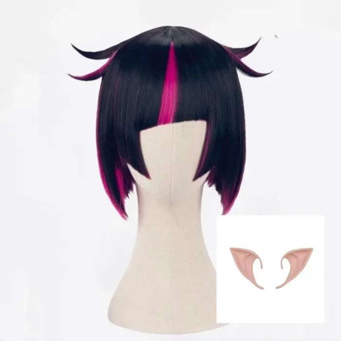 Lilia Vanrouge Cosplay perruque noir violet mixte court résistant à la chaleur cheveux synthétiques Halloween fête
