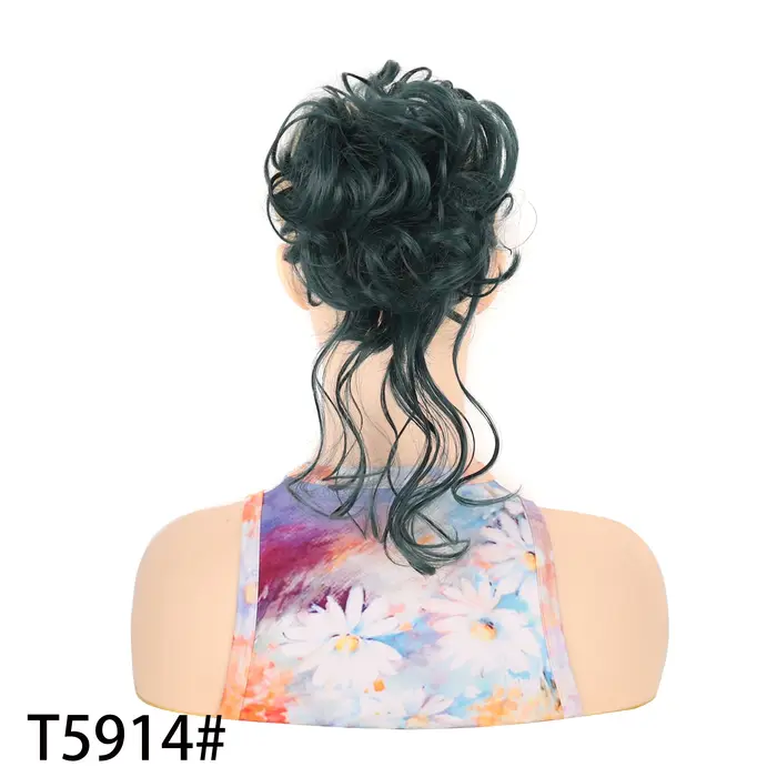 Extension de Chignon synthétique bouclé et désordre pour femmes