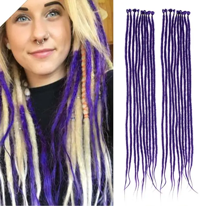 Extensions de dreadlocks colorés, tresses synthétiques douces et longues, tresses de document solide