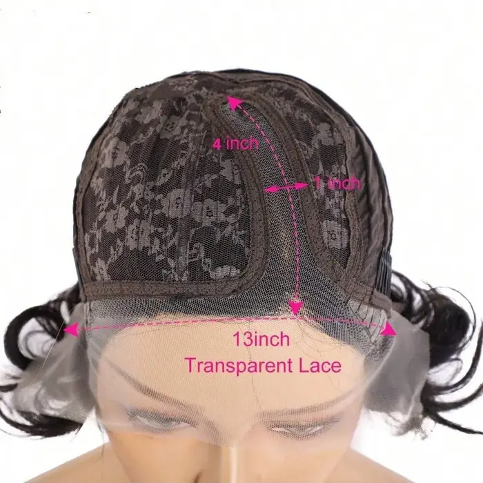 Perruque coupe lutin cheveux humains vague d'eau