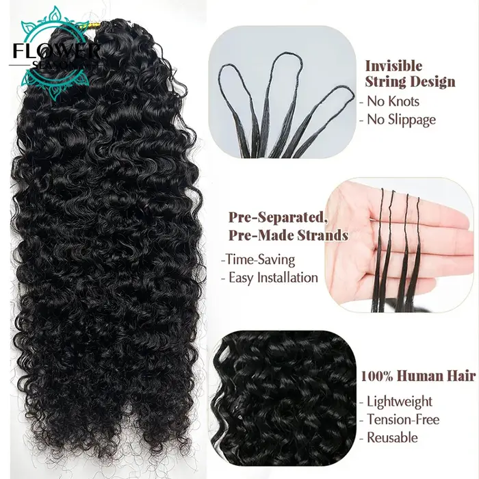 Extensions de cheveux humains au Crochet bouclé birman
