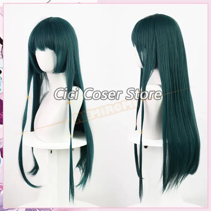 Perruque de Cosplay Maomao The Apothecary Diaries, cheveux longs verts, boucles d'oreilles Mao Mao, épingles à cheveux, couvre-chef pour femme, accessoires de fête d'halloween