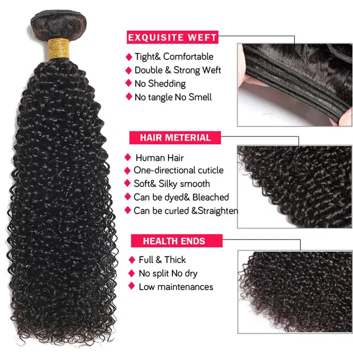 Extensions de Cheveux Humains Indiens Afro Kinky Curly