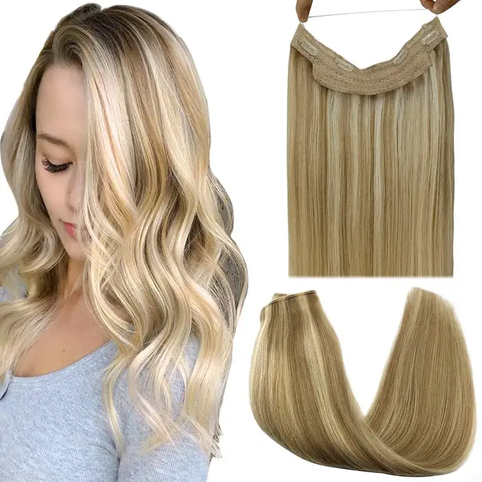 Extensions de cheveux humains naturels fil Invisible