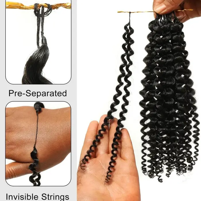 Cheveux humains bouclés crépus pré-bouclés style plume pour femmes, cheveux ondulés profonds sans nœ