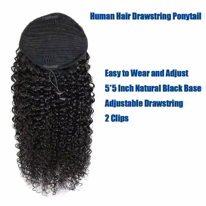 Queue de cheval en cheveux humains naturels pour femmes