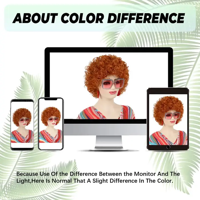 Perruque synthétique rouge orangé pour femme