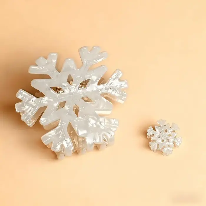 1/3 pièces flocon de neige de noël acrylique griffe de cheveux hiver romantique