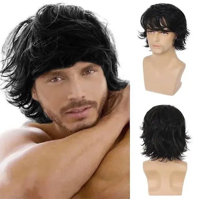 Perruque synthétique courte Blonde pour hommes